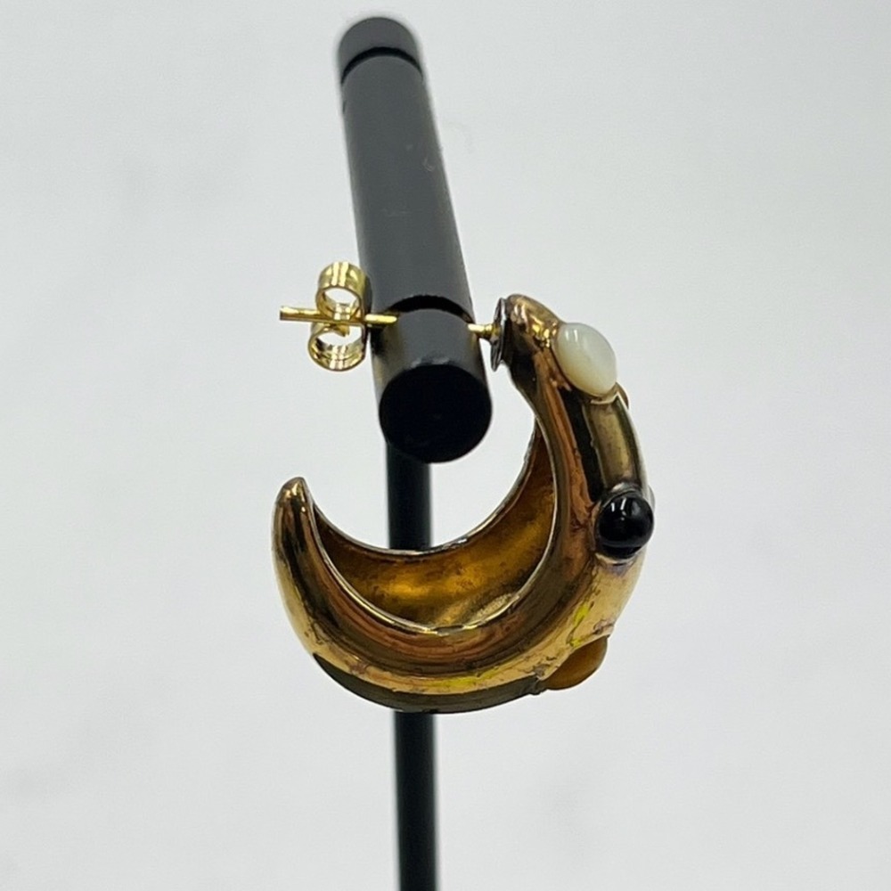 MISSOMA Savi Dome Medium Onyx MOP Tiger's Eye Gemstone Hoop Earring *Single - Picture 8 of 10